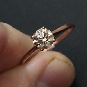 10k rose gold natural diamond 0.61ct ring size 7
